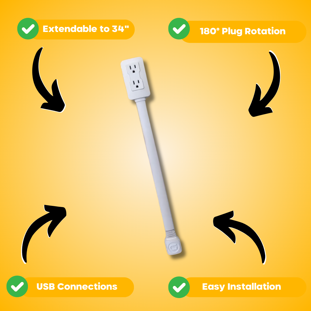 The Easy Outlet - The Adjustable 360° Rotating Power Extender